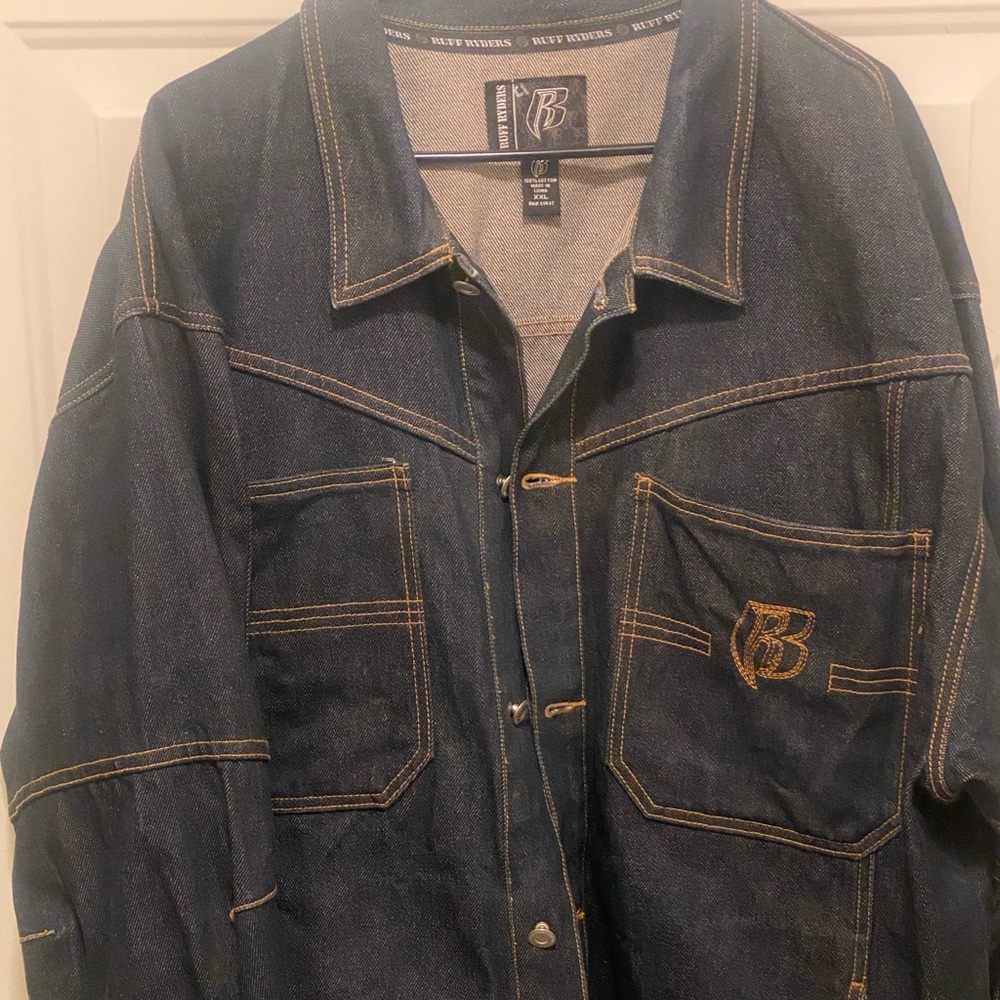 Vintage Ruff Ryders Dirty Denim Jacket Size XXL MINT DMX Jadakiss Rap Promo
